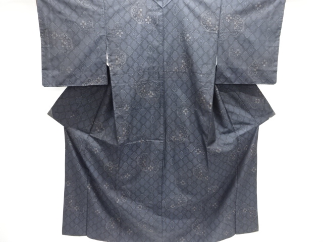 JAPANESE KIMONO / KIMONO / DORO OSHIMA TSUMUGI / WOVEN FLOWER